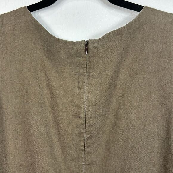 Em Em Sleeveless Knee Length Pleated Front Dress In Brown Size S - Picture 3 of 6